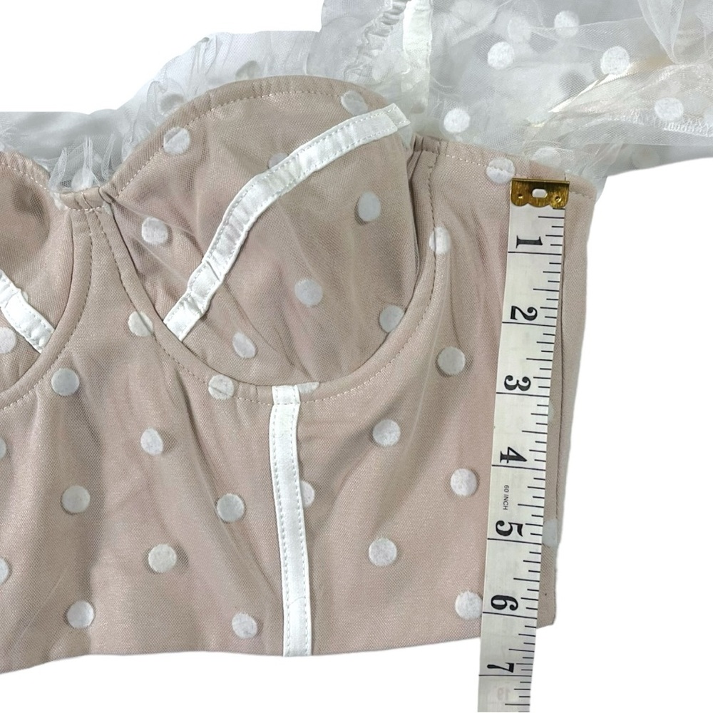 White Sheer Polka Dot Top - Picture 8 of 12